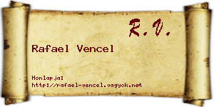 Rafael Vencel névjegykártya
